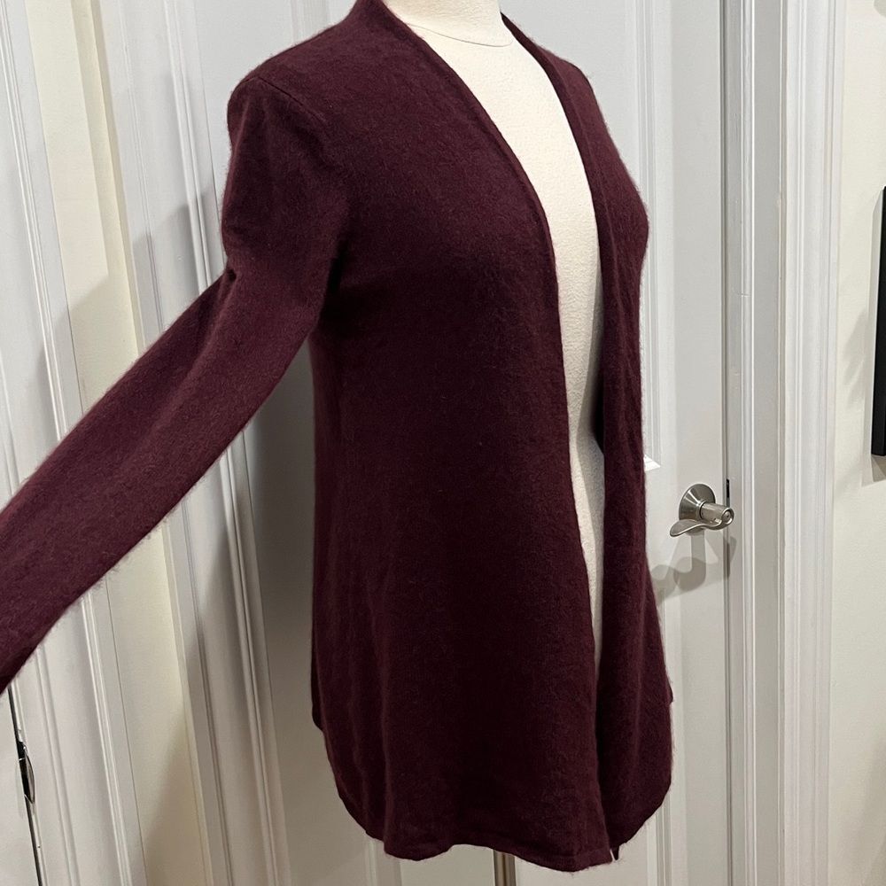 41 Hawthorne 100% Cashmere Leena Draped Maroon Cardigan Size Large - Picture 3 of 16